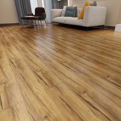 Couleur en chêne discontinuée 12 mm plancher intérieur laminé en carreaux en rouleau Mdf plancher en bois