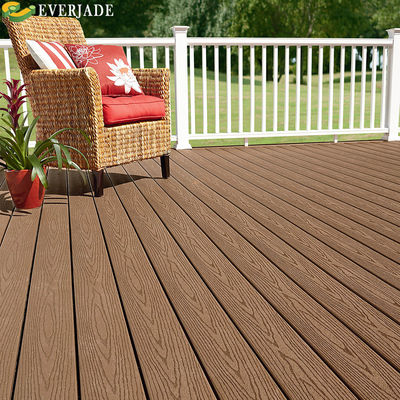 Plancher en bois de teck en relief 3D, revêtement en WPC pour jardin extérieur, panneau dans le port de Shanghai