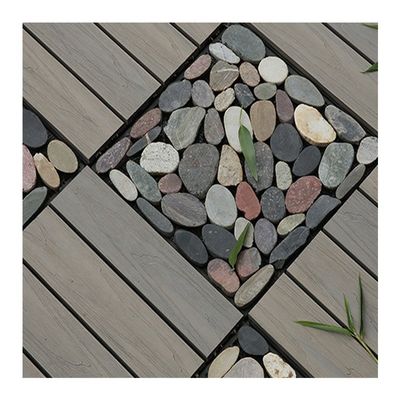 Plancher extérieur personnalisé en tuile de marbre avec plate-forme en contreplaqué et cadre en aluminium