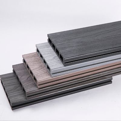 Structure Couleurs doubles creuses de terrasses extérieures Wpc 3D en relief plancher en grains de bois
