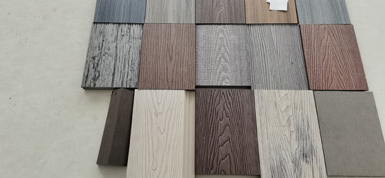 Structure Couleurs doubles creuses de terrasses extérieures Wpc 3D en relief plancher en grains de bois
