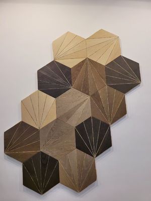 Planche de plancher en bois conçue pour le salon avec un parquet artistique