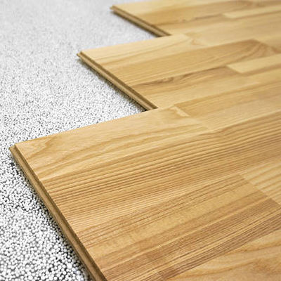 MDF HDF plancher en stratifié avec adhésif de plancher en bois