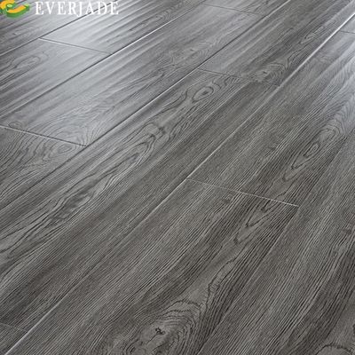 Plancher stratifié en V-Groove écologique avec V-Groove Edge Style en bois gris noir