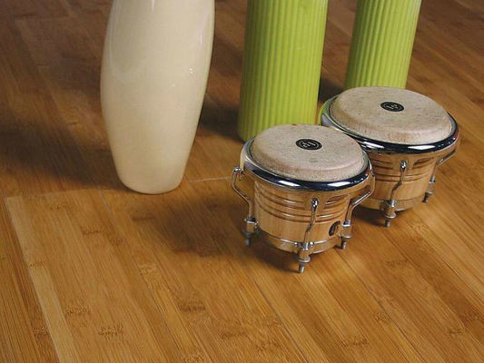 Plancher en bambou en fil naturel tissé de 12 mm pour les maisons adaptées aux enfants et aux animaux