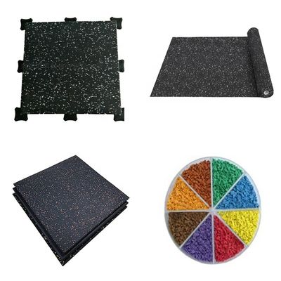 Plancher en caoutchouc interlocking personnalisé pour les rouleaux de sol de gym 15 mm/25 mm pour l'absorption des chocs