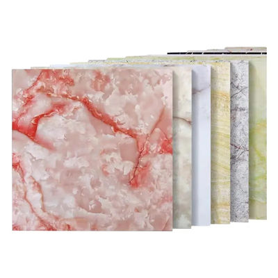 Plaque de marbre multicolore pour le plancher, les murs de la douche et les comptoirs