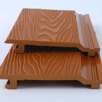 Matériau de décoration de murs extérieurs Panneau WPC avec texture de grain de bois et surface de ponçage