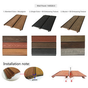 Matériau de décoration de murs extérieurs Panneau WPC avec texture de grain de bois et surface de ponçage