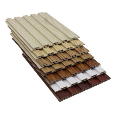 Panneaux de placage en bois colorés en ondes géométriques 3D revêtement murale en PVC pour fond de télévision