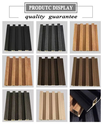Panneaux de placage en bois colorés en ondes géométriques 3D revêtement murale en PVC pour fond de télévision
