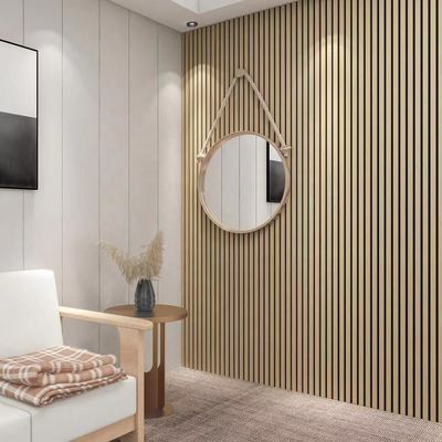 Panneaux muraux adsorbants au bruit en bois en PET Panneau acoustique en bois à grès