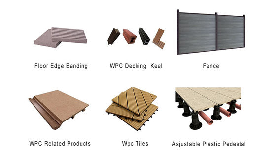 Plancher extérieur imperméable à l'eau Patio Decking Plancher extérieur en bois plastique composite