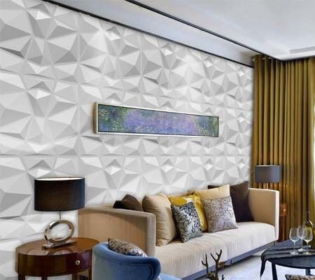 Hauteur de relief en 3D 22 mm Peel brillant élevé et panneau d'art murale en PVC pour arrière-plan de canapé